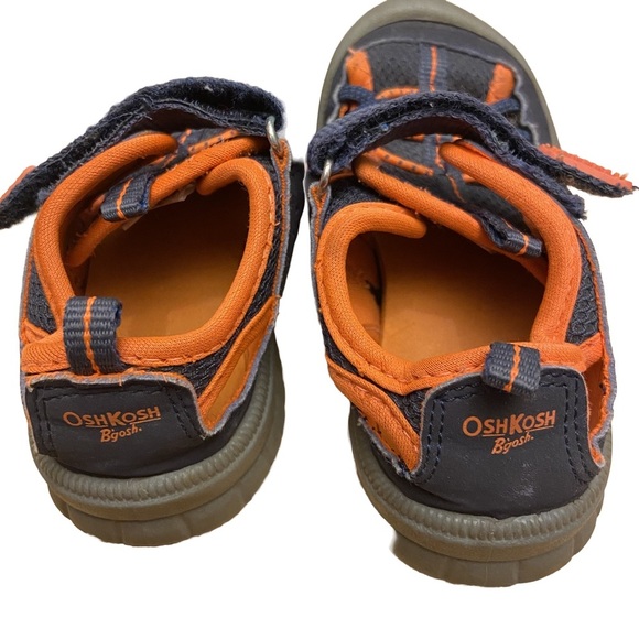 OshKosh B’gosh Pumba 2- B Blue and Orange Slip On Hook and Loop Shoes. - Picture 3 of 6